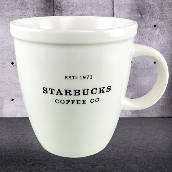 ESTD 1971 Starbucks Coffee Co Barista Abbey Large White Mug With Black – Mug  Barista